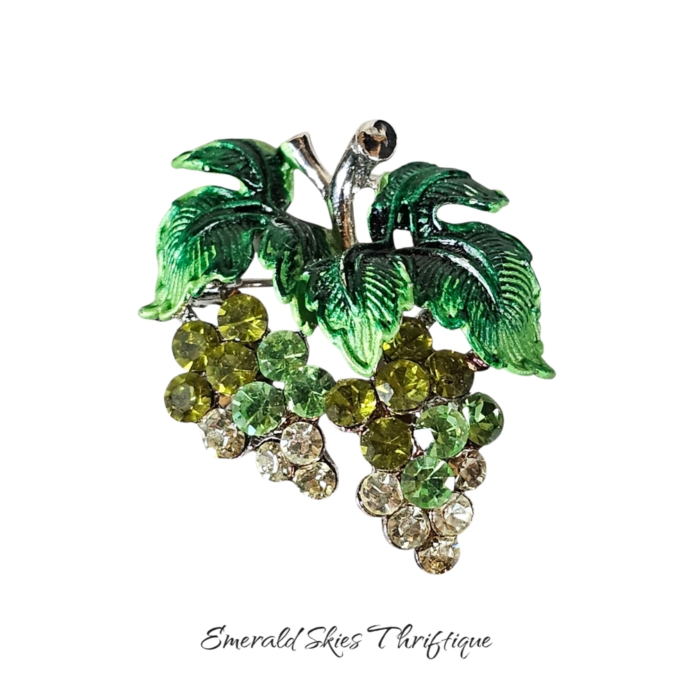 Vintage‎ Grape Rhinestone Brooch